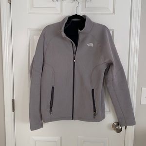 Gray North Face zip up sweatshirt jacket